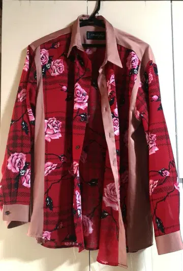 Milk Boy ROSE 꽃무늬 체크 긴팔 셔츠 밀크보이 로즈