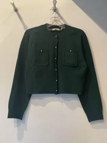 COHINA 다크 그린 크루넥 가디건