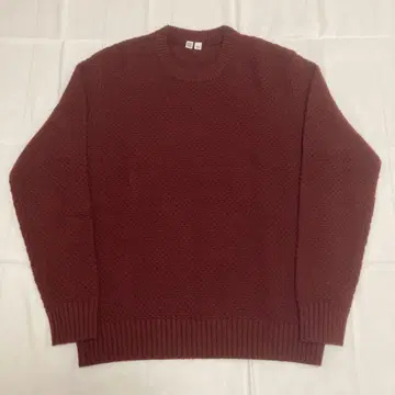 UNIQLO U / 울 크루넥 니트 버건디