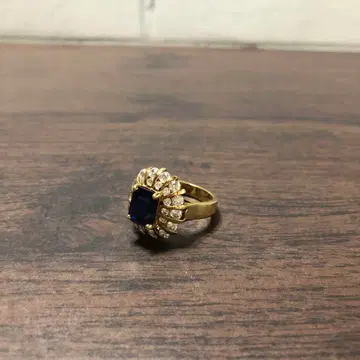 컬러 스톤 실버 반지 엘레강트 플라워 디자인