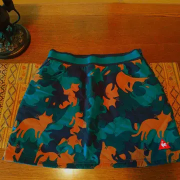 lecoq 고양이 카모플라쥬 패턴 골프 리버서블 스커트