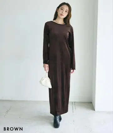 베이스먼트 온라인 HARUKADESIGN 백산 벨로아 맥시 원피스