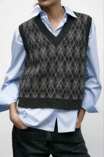 택 포함 새상품 ZARA 자라 니트 베스트 S