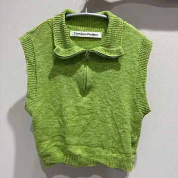 TheOpen Product 슬리브리스 니트 라임 그린