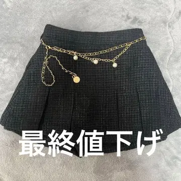 one way nomae 체인 벨트 레이어드 치마바지 미니 스커트