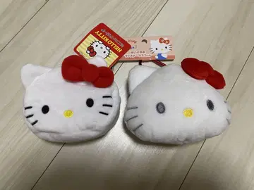 2개 세트 헬로키티 미니 페이스 파우치 카라비너 달린 지퍼 마스코트