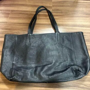블랙 가죽 빅 토트백