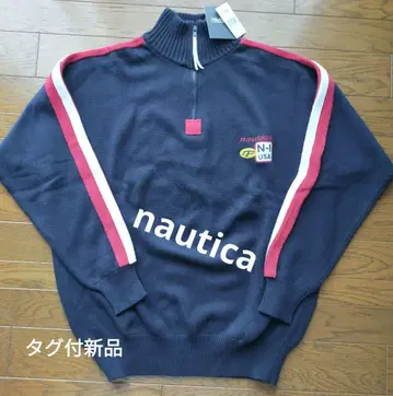 택 포함 새상품 Nautica 네이비 집업 니트