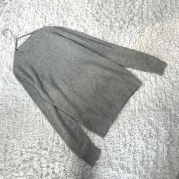 새상품급 [ 무인양품 ] (M) 리브 니트 그레이 남성용 크루넥 심플