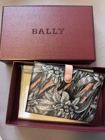 BALLY 플라워 프린트 이단 접이식 지갑