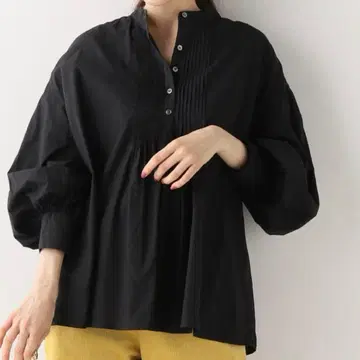 Spick and Span 턱 튜닉 셔츠 블랙