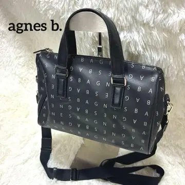 [ agnes b. ] 블랙 블랙 올 로고 무늬 숄더백 에네스베