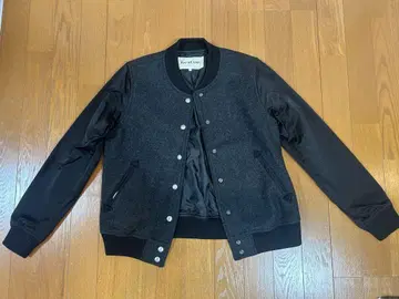 바시티 자켓 그레이/블랙 울/나일론