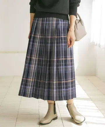 어반 리서치 도어스 컬러 체크 플리츠 스커트