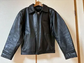 Schott 블랙 가죽 라이더 자켓