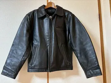 Schott 블랙 가죽 라이더 자켓