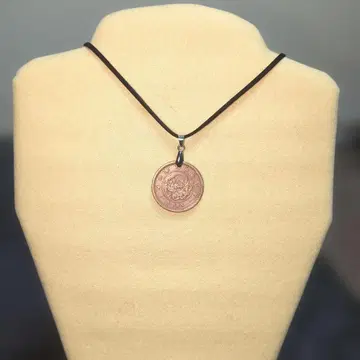 구리제 2전 동화 쇼와 레트로 펜던트 가죽끈 포함