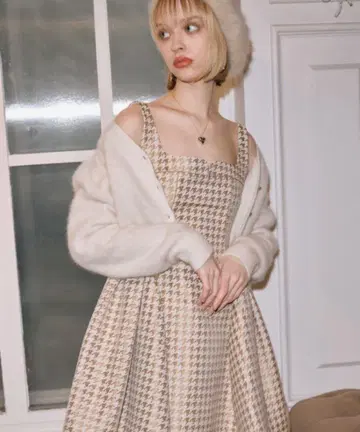 eimy istoire 자카드 하운드 투스 미니 원피스