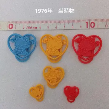 쇼와 레트로 1976년 산리오 헬로키티 하트형 클립 6개 세트
