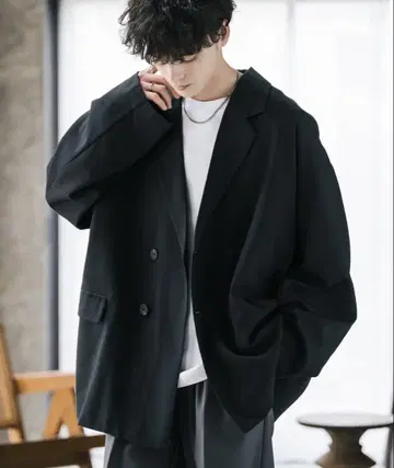 Rocky Monroe 오버사이즈 더블 테일러드 자켓