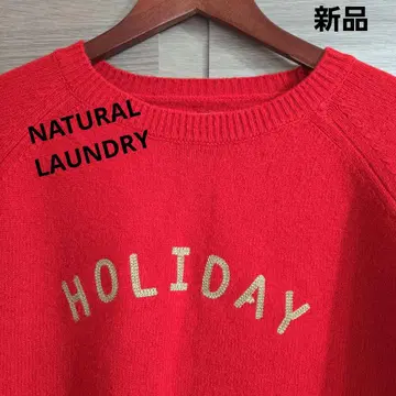 [ 새상품 ] 내추럴 랜드리 HOLIDAY 자수 울 스웨터