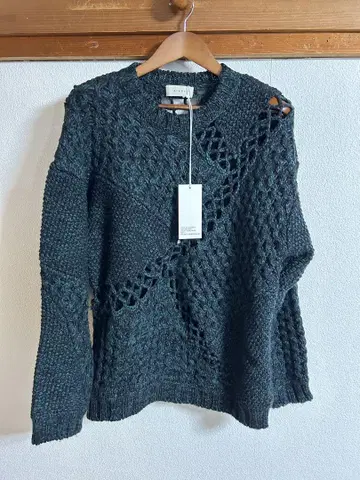 JieDa MIX CABLE KNIT 블랙/그린 사이즈 1
