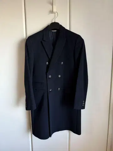 beautiful people 울 캐시미어 체스터 코트 네이비