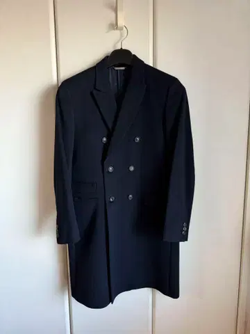 beautiful people 울 캐시미어 체스터 코트 네이비