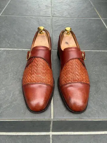 브라운 가죽 몽크 스트랩 BALLY 발리 25.5cm