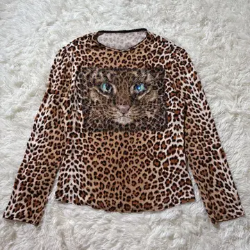 이타리야 티셔츠 레오파드 무늬