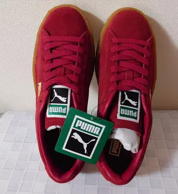 PUMA 레드 스웨이드 스니커즈 택 포함 새상품