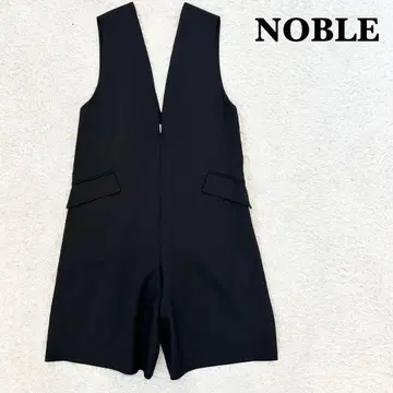 NOBLE 린넨 라이크 V넥 미니 살로펫 블랙