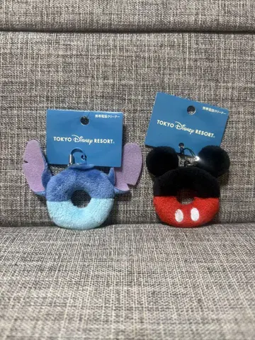 Disney 디즈니 스티치 미키 휴대폰 클리너 스트랩