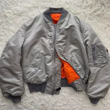 [초레어 고품질] 알파 MA-1 USA제 플라이트 자켓 90s 실버
