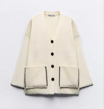 [ ZARA ] 대비 스티치 가디건