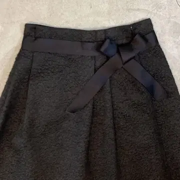 JIL SANDER 질 샌더 스커트 38 블랙 허리 리본 실크