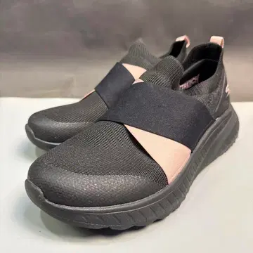 SKECHERS 슬립온 여성용 블랙/복숭아 23.5cm