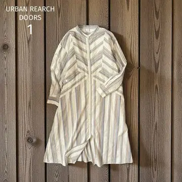 택 포함 어반 리서치 도어스 셔츠 원피스 (1) 노카라 긴팔