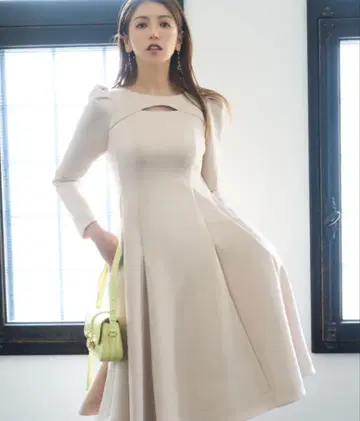 셀포드 celford 핑크 베이지 플레어 원피스 긴팔 롱 38