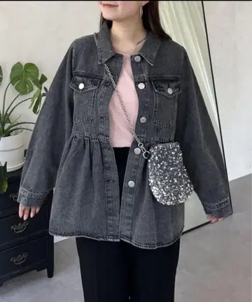페플럼 데님 자켓 M