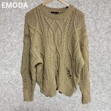EMODA 에모다 케이블 크러쉬 니트 오버 사이즈