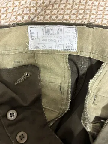 YMCL.KY 워크 팬츠 165-170 올리브 그린 군용 팬츠 NATO