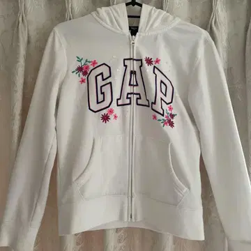 GAP 플라워 자수 화이트 후드티