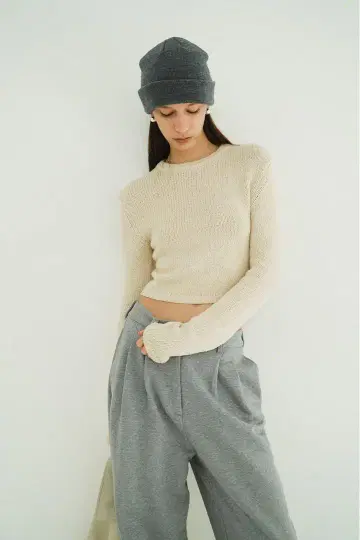 CLANE COTTON SHORT KNIT TOPS