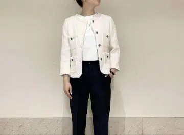 트위드 자켓 화이트 34 실크