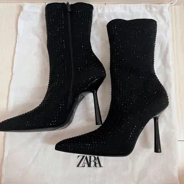 ZARA 반짝이는 비쥬 숏부츠 맥주 37 자라