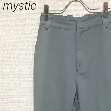 mystic 슬랙스 센터 프레스 하이웨스트 밑단 슬릿 포켓 부착