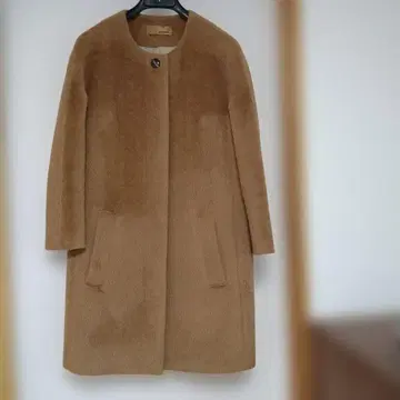 [ grintmatt ] 브라운 알파카 노카라 코트