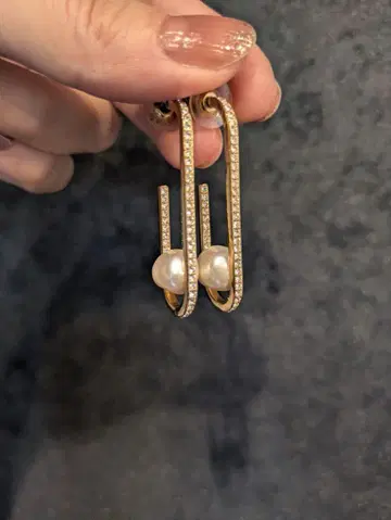 SWAROVSKI 펄 골드 귀걸이