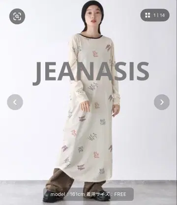 JEANASIS 지나시스 그래픽 시어 벨로아 원피스